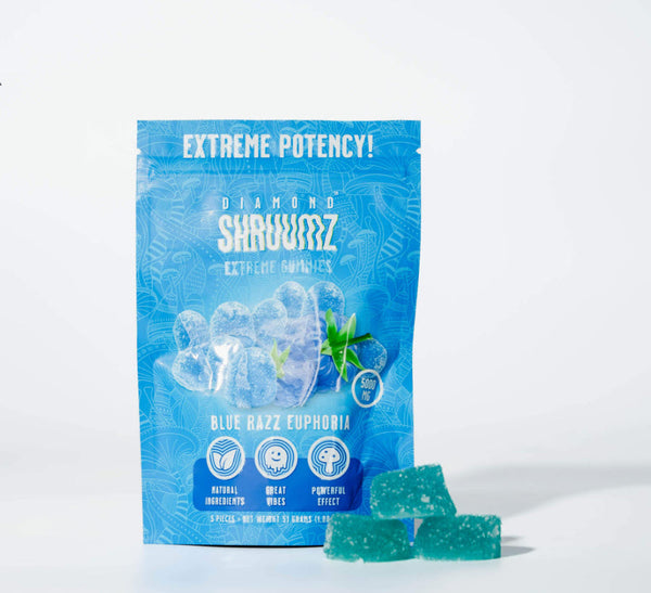 Diamond Shruumz - Blue Razz Euphoria Extreme Mushroom Gummies
