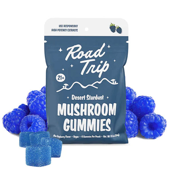 Road Trip Desert Stardust Blue Raspberry Mushroom Gummies