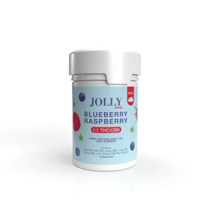 Jolly Mini Indica Nano D9 Gummies - Blueberry Raspberry