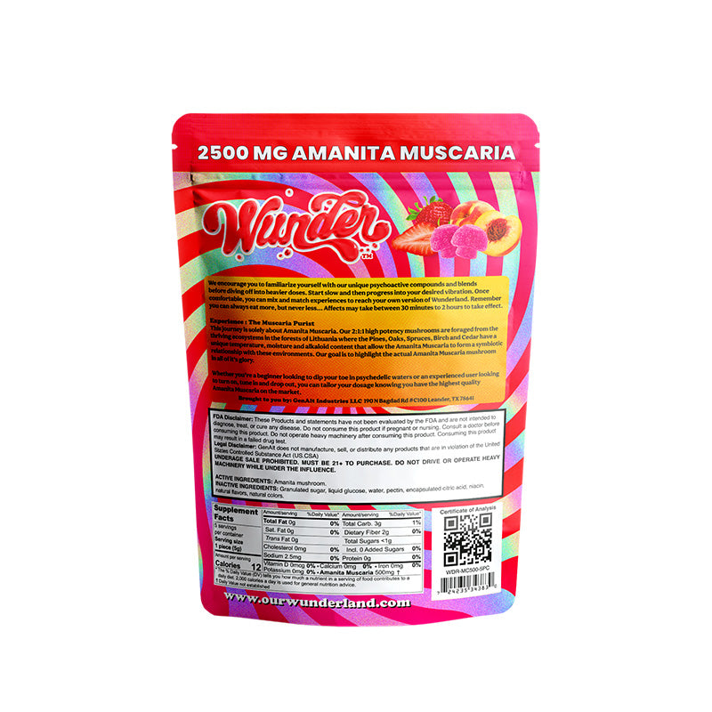 Wunder Amanita Muscaria Mushroom Gummies / 2500mg