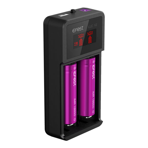 Efest LUC V2 LCD & USB 2 Slots Charger, Battery Charger, Efest, Marketplace Vape  - Marketplace Vape