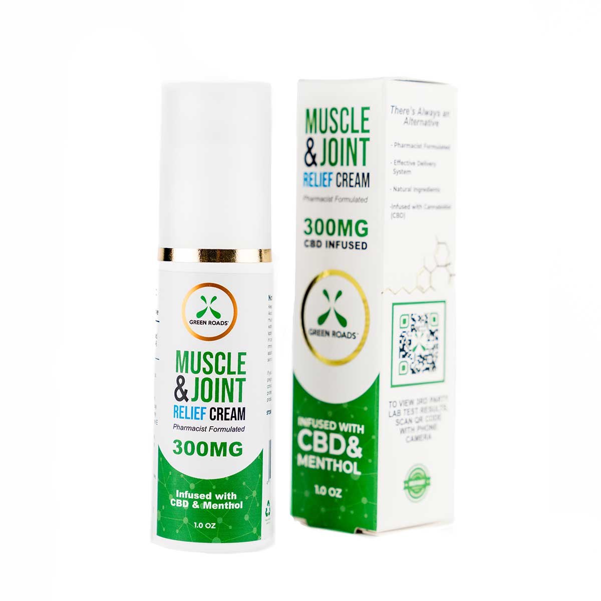 300mg CBD Infused Topical Muscle & Joint Relief Cream w/ Menthol by Green Roads, CBD, Green Roads, Marketplace Vape  - Marketplace Vape