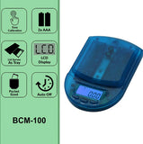 AWS BCM-100 CLEAR BLUE DIGITAL POCKET SCALE 100 X 0.01G