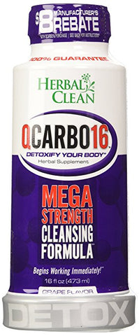 QCARBO16 MEGA STRENGTH CLEANSING FORMULA - 16 FL OZ - GRAPE, Synthetic Urine, Q Carbo, Marketplace Vape  - Marketplace Vape