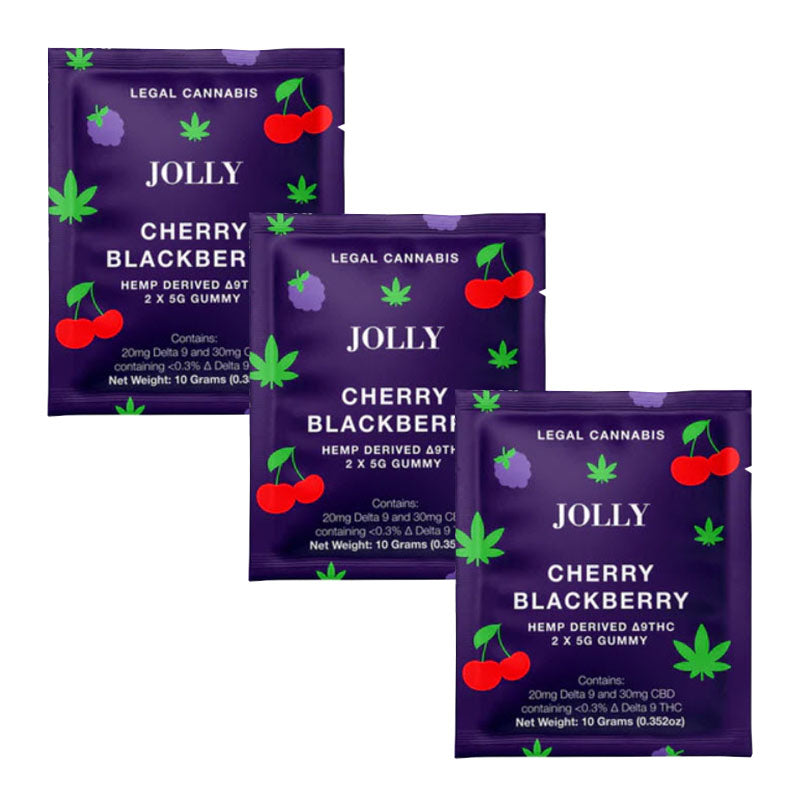 Jolly Cannabis Cherry Blackberry Delta 9 THC/CBD Gummies