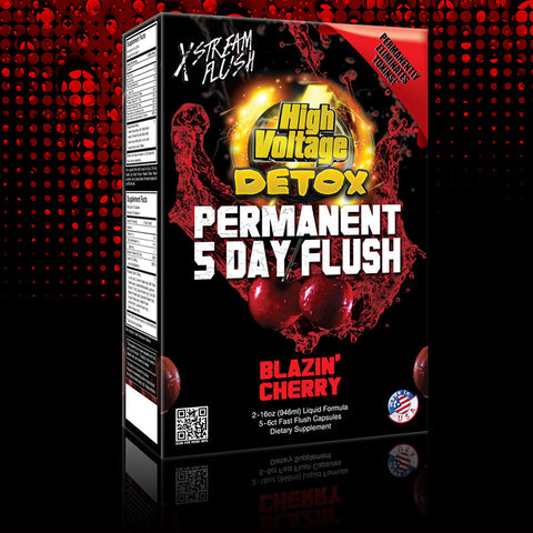 HIGH VOLTAGE DETOX PERMANENT 5 DAY FLUSH - BLAZIN' CHERRY, Synthetic Urine, High Voltage, Marketplace Vape  - Marketplace Vape