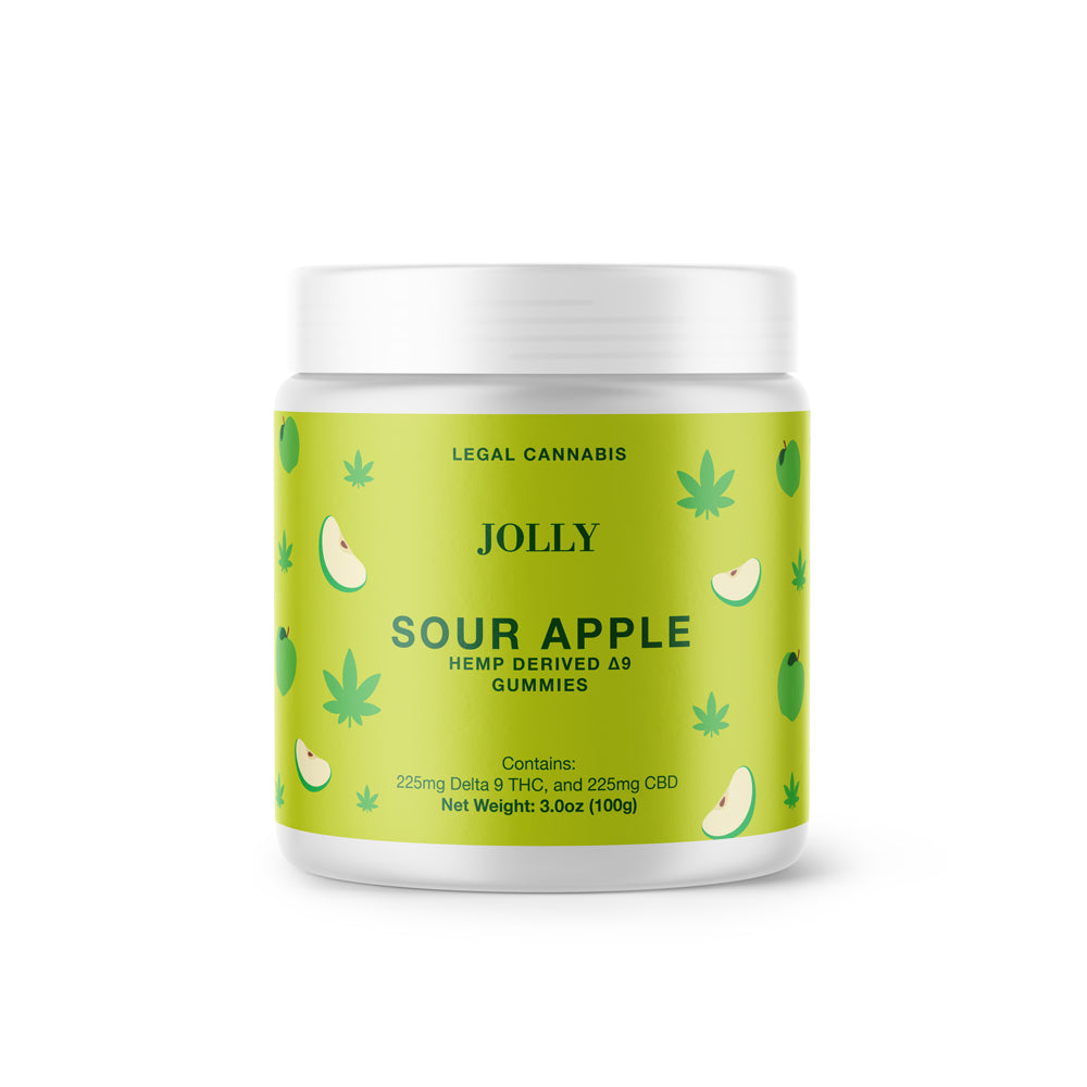 Jolly Cannabis Sour Apple Delta 9 THC/CBD Gummies
