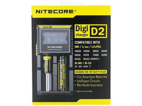 Nitecore Digicharger D2 Intelligent Ultra-Compatible Battery Digicharger, Battery Charger, Nitecore, Marketplace Vape  - Marketplace Vape